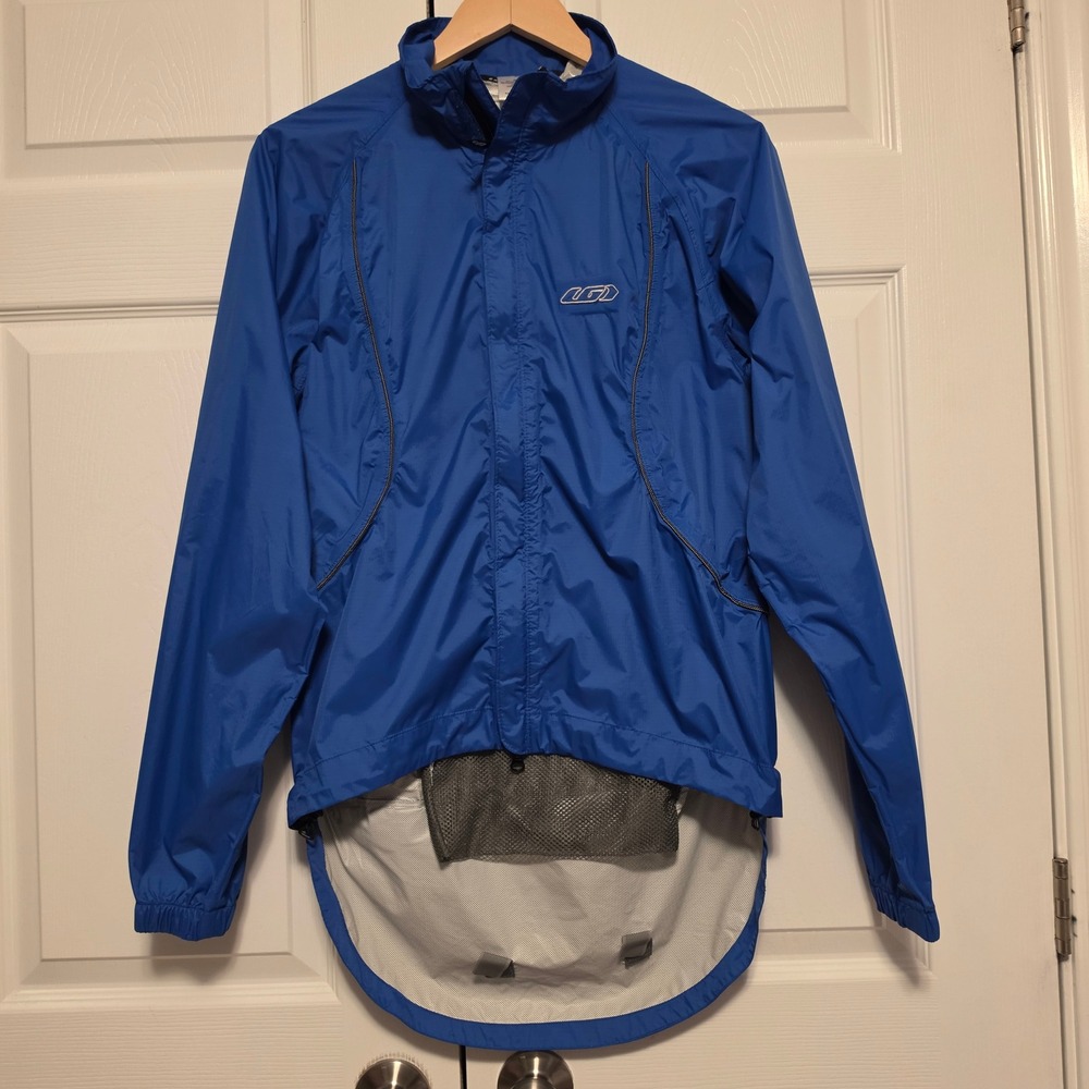 Louis Garneau Cycling Jacket Windbreaker Blue Ripstop Full Zip Small
